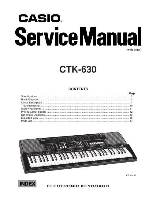 casio ctk 630 service manual