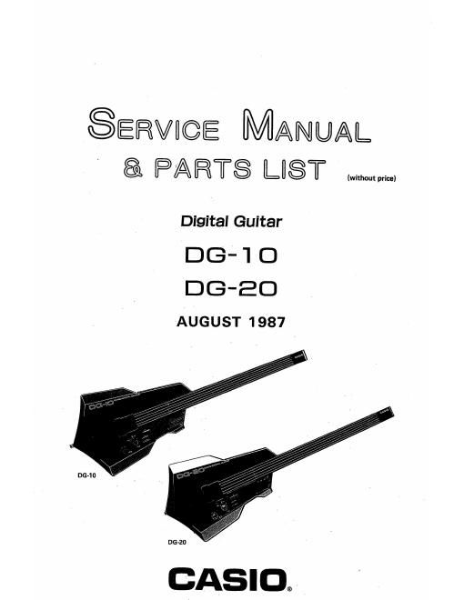 casio dg 10 dg 20 digital guitar service manual