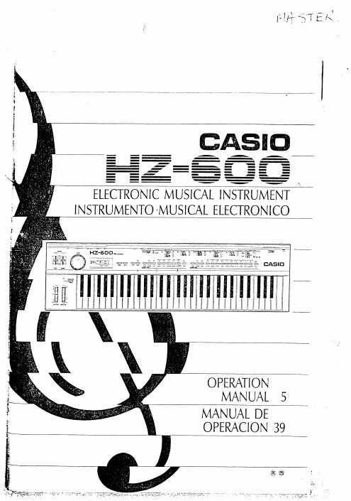 casio hz 600 operation manual