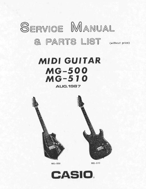 casio mg 500 mg 510 midi guitar service manual