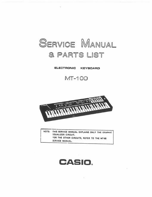 casio mt 100 service manual