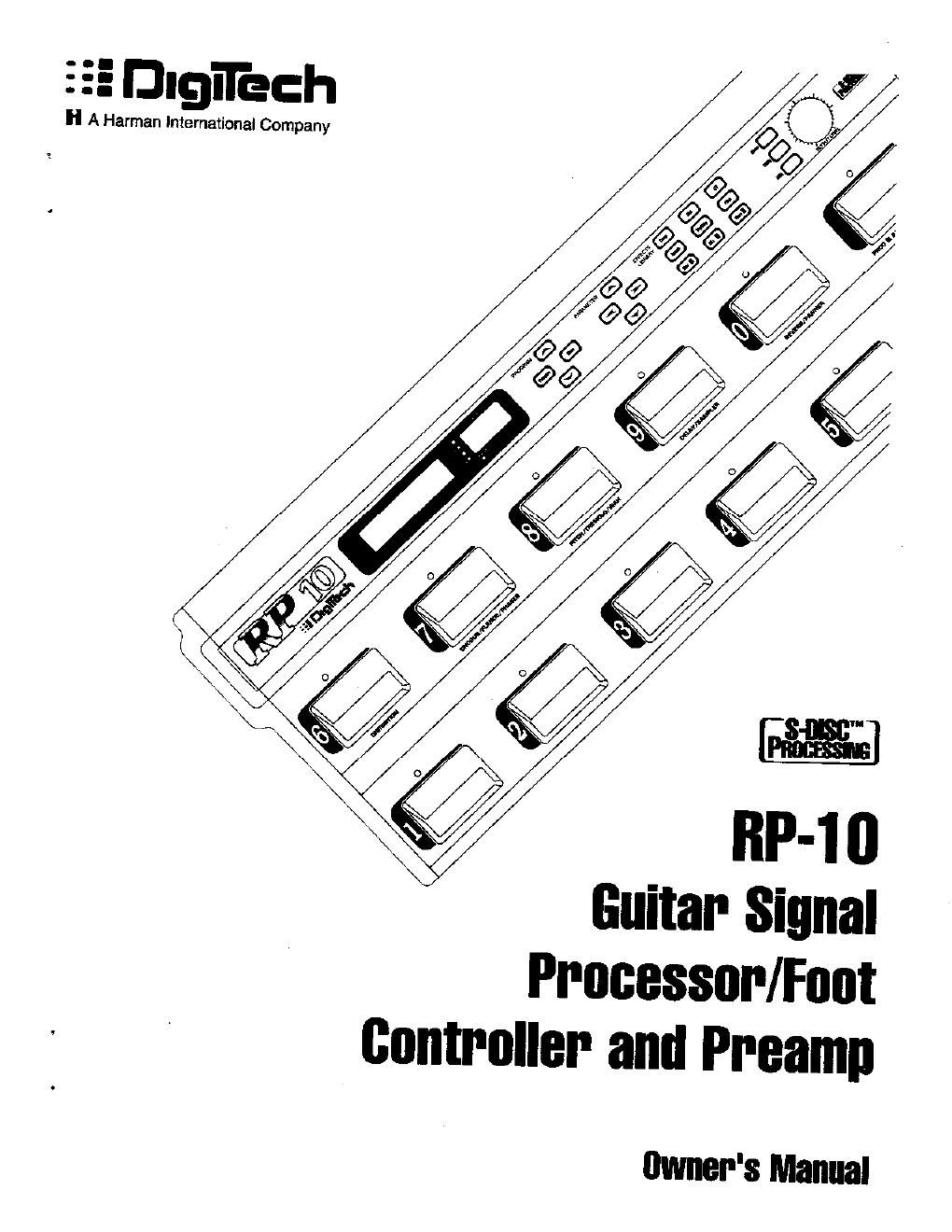 digitech rp 10 owner manual