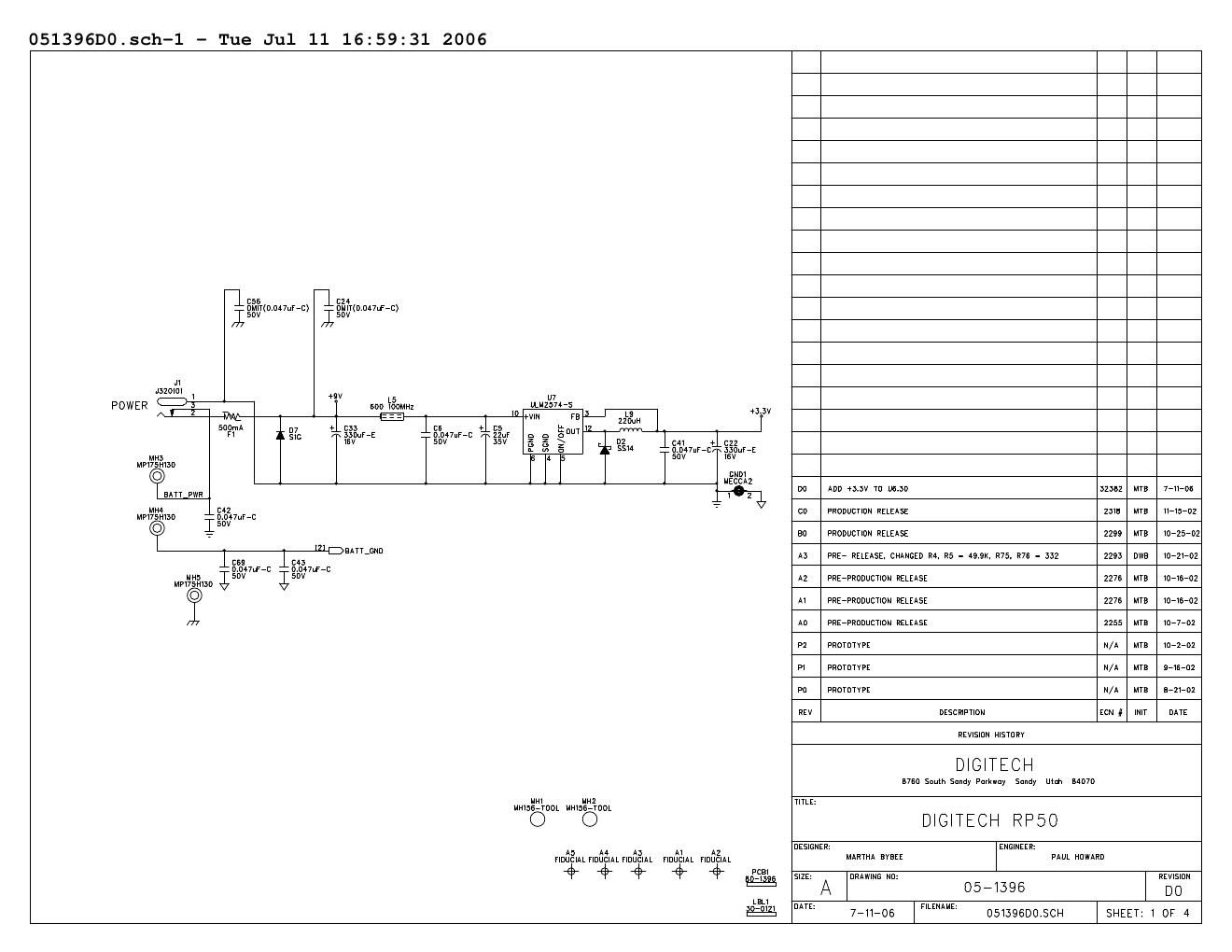 digitech rp 50 schematics