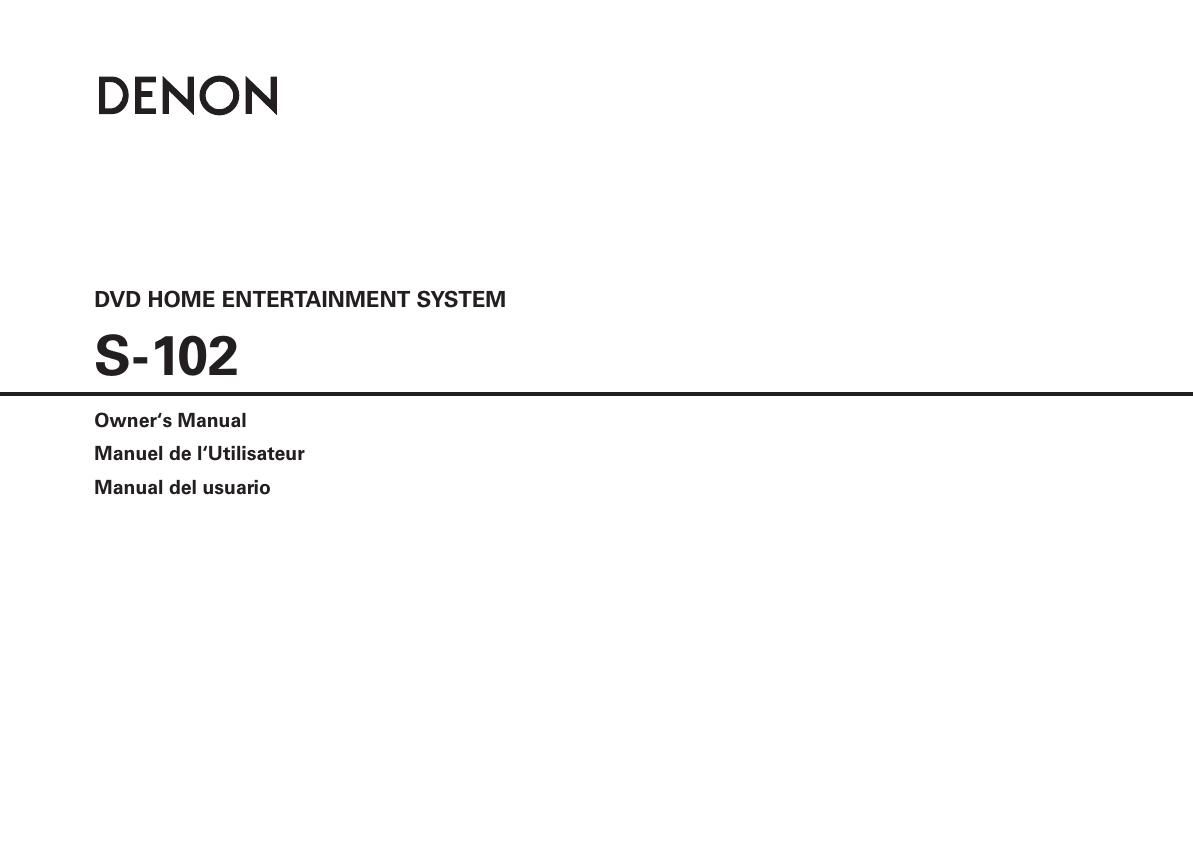 Denon S 102 Owners Manual