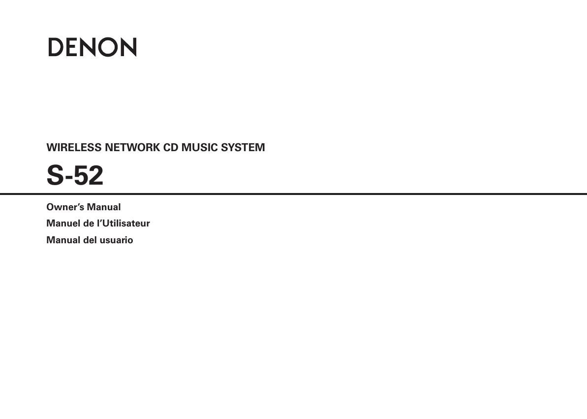 Denon S 52 Owners Manual