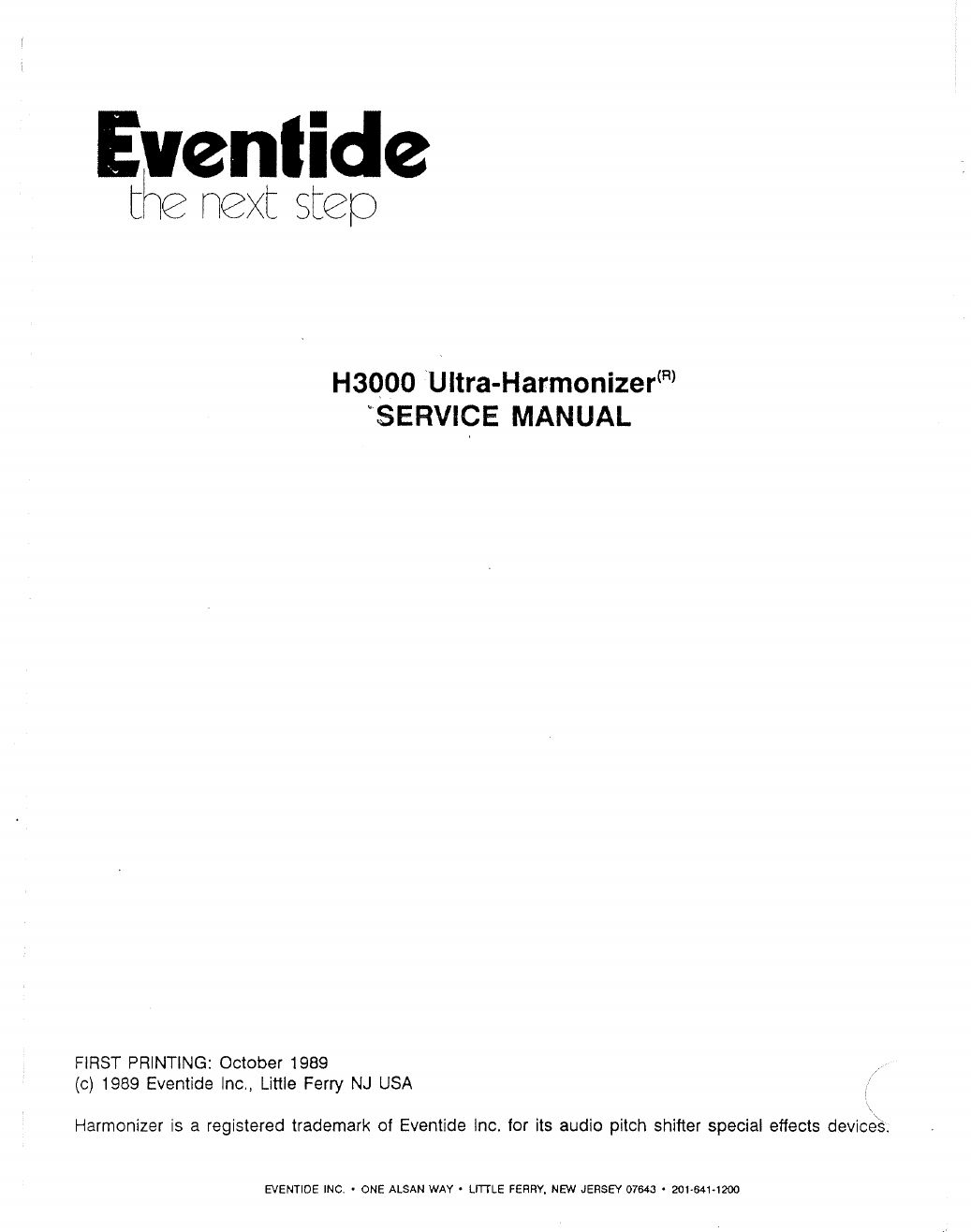 eventide h 3000 service manual