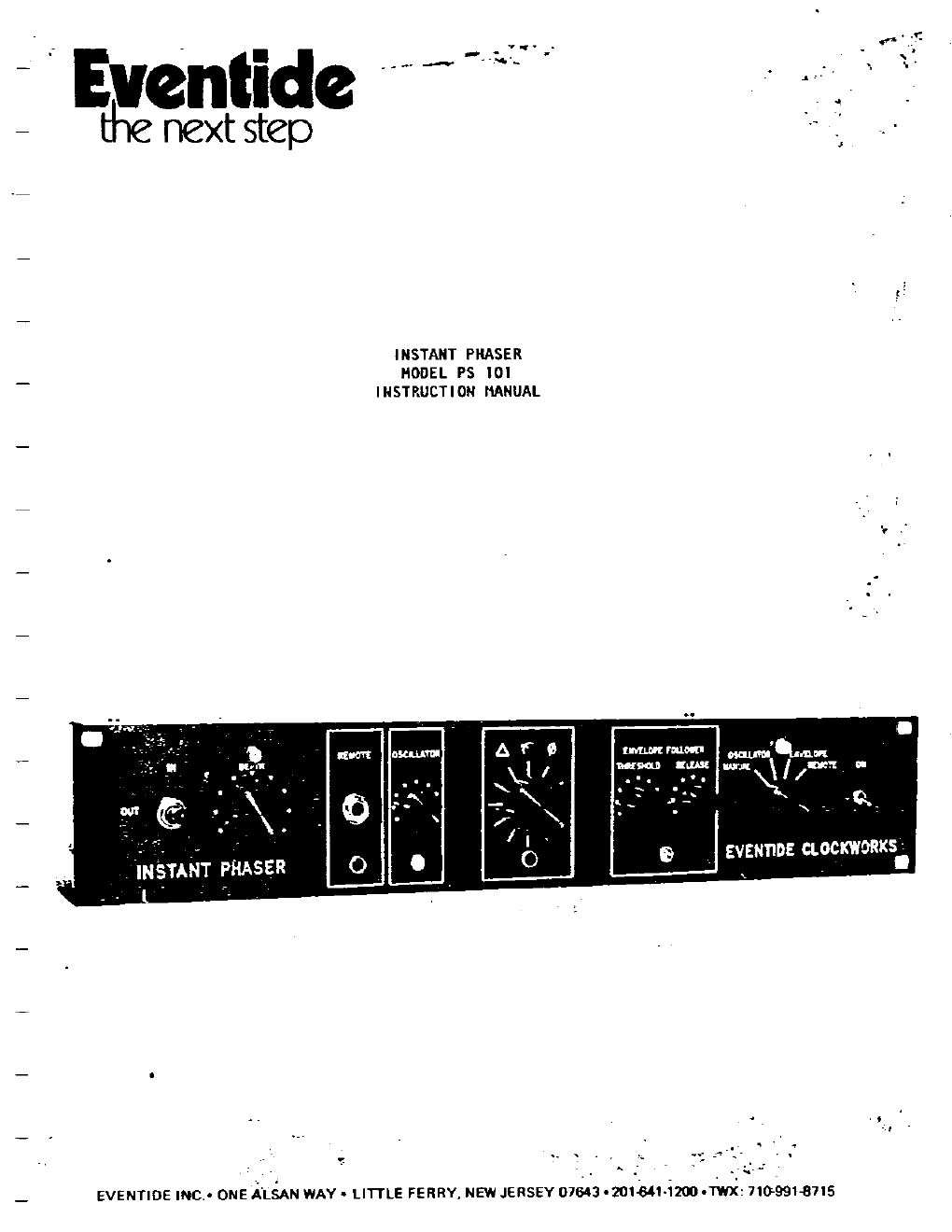 eventide ps 101 phaser user manual