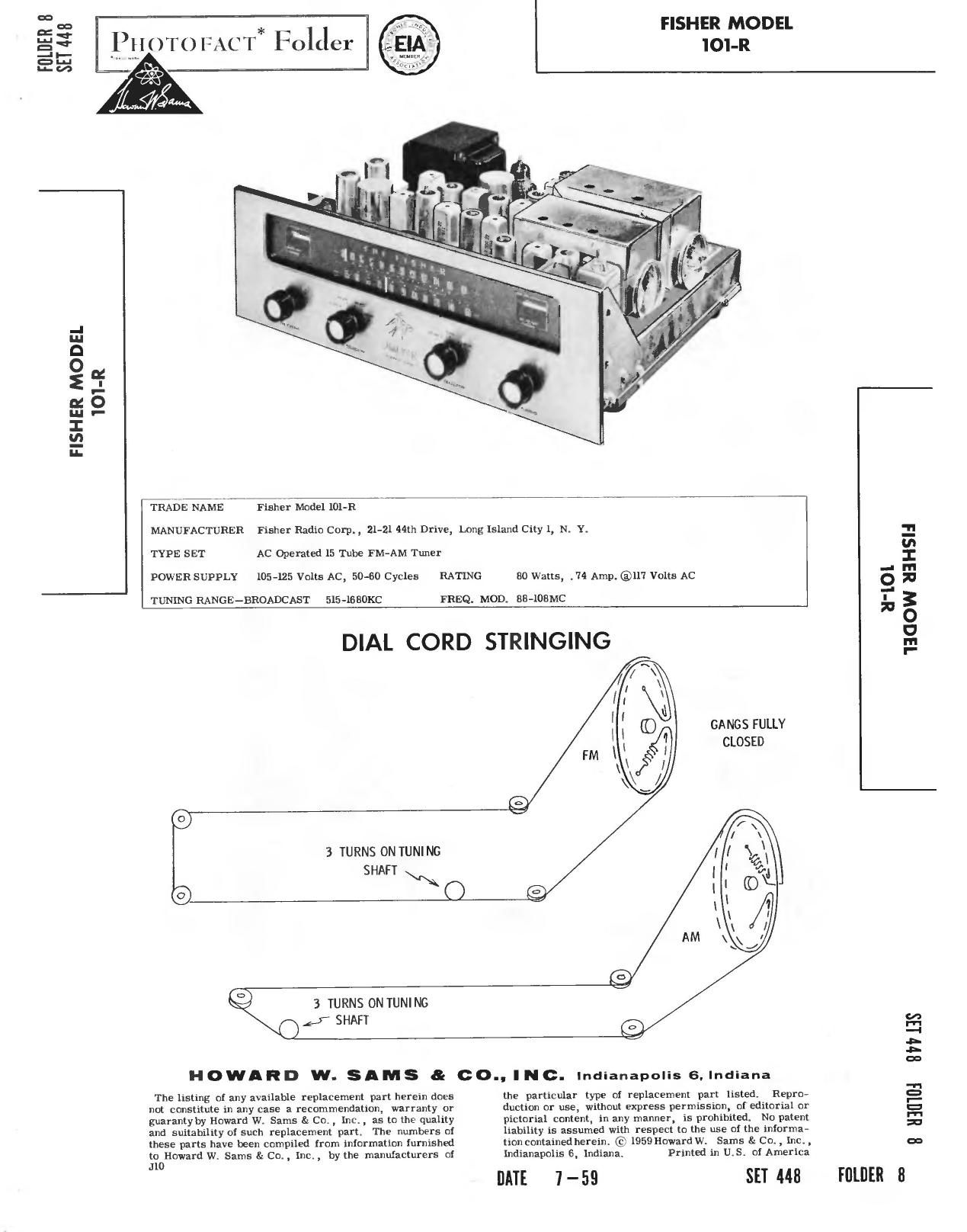 Fisher 101 R Service Manual