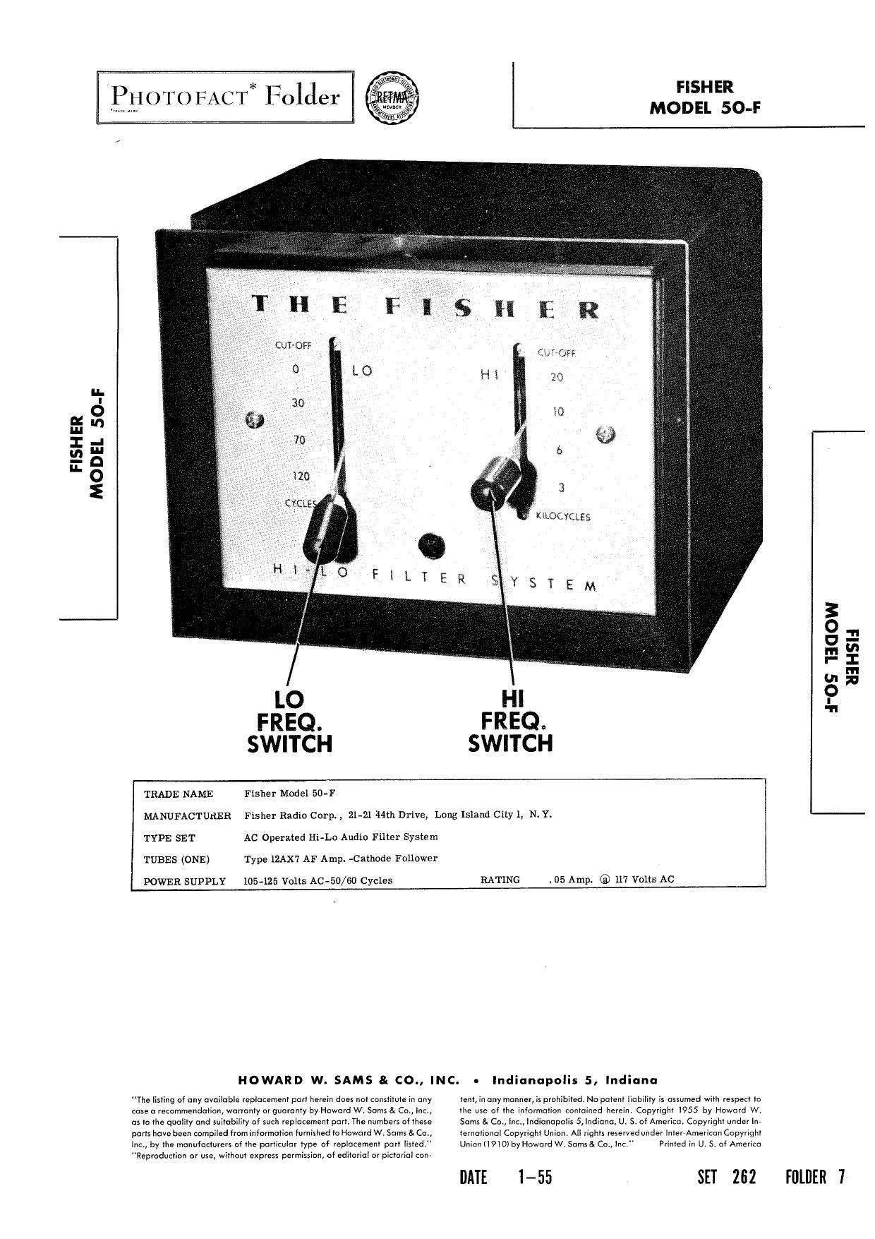 Fisher 50 F Service Manual