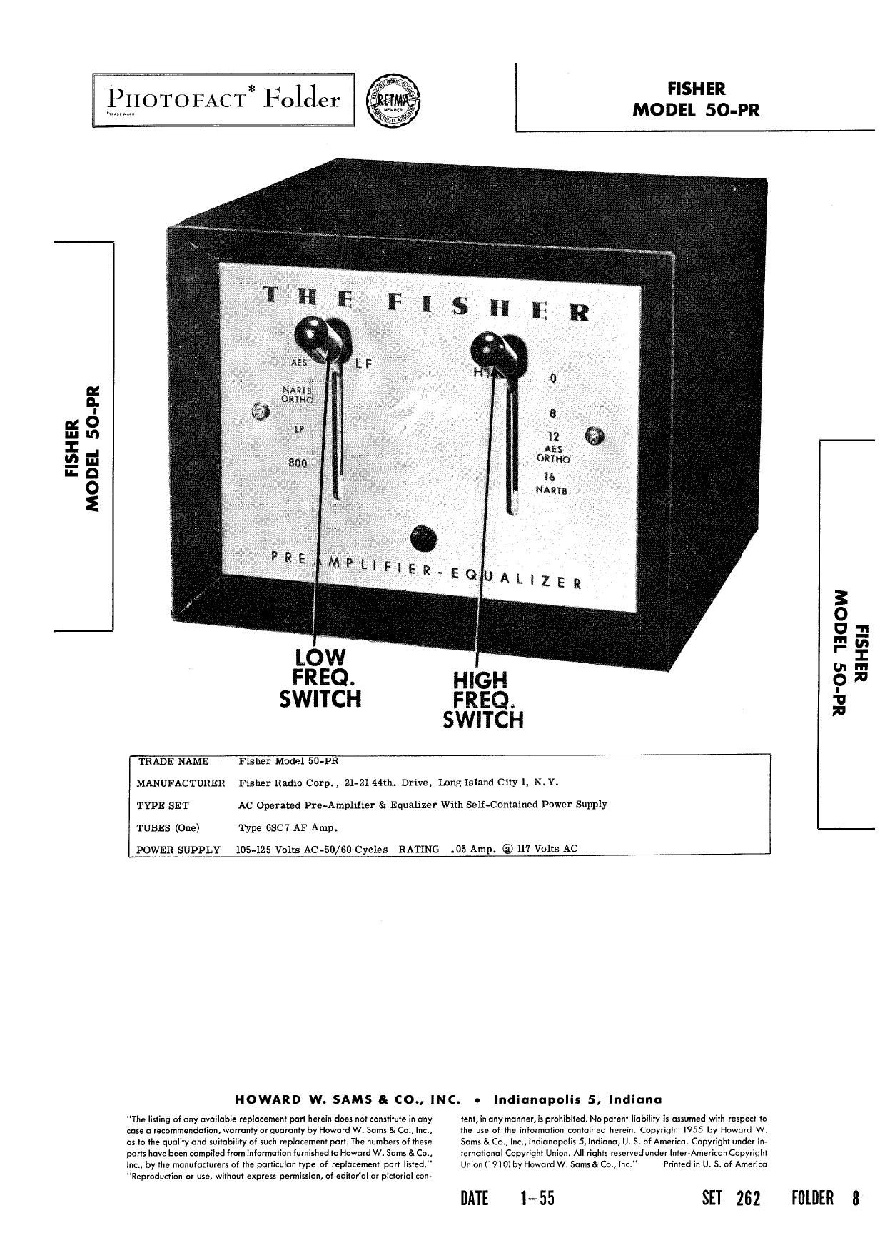 Fisher 50 PR Service Manual