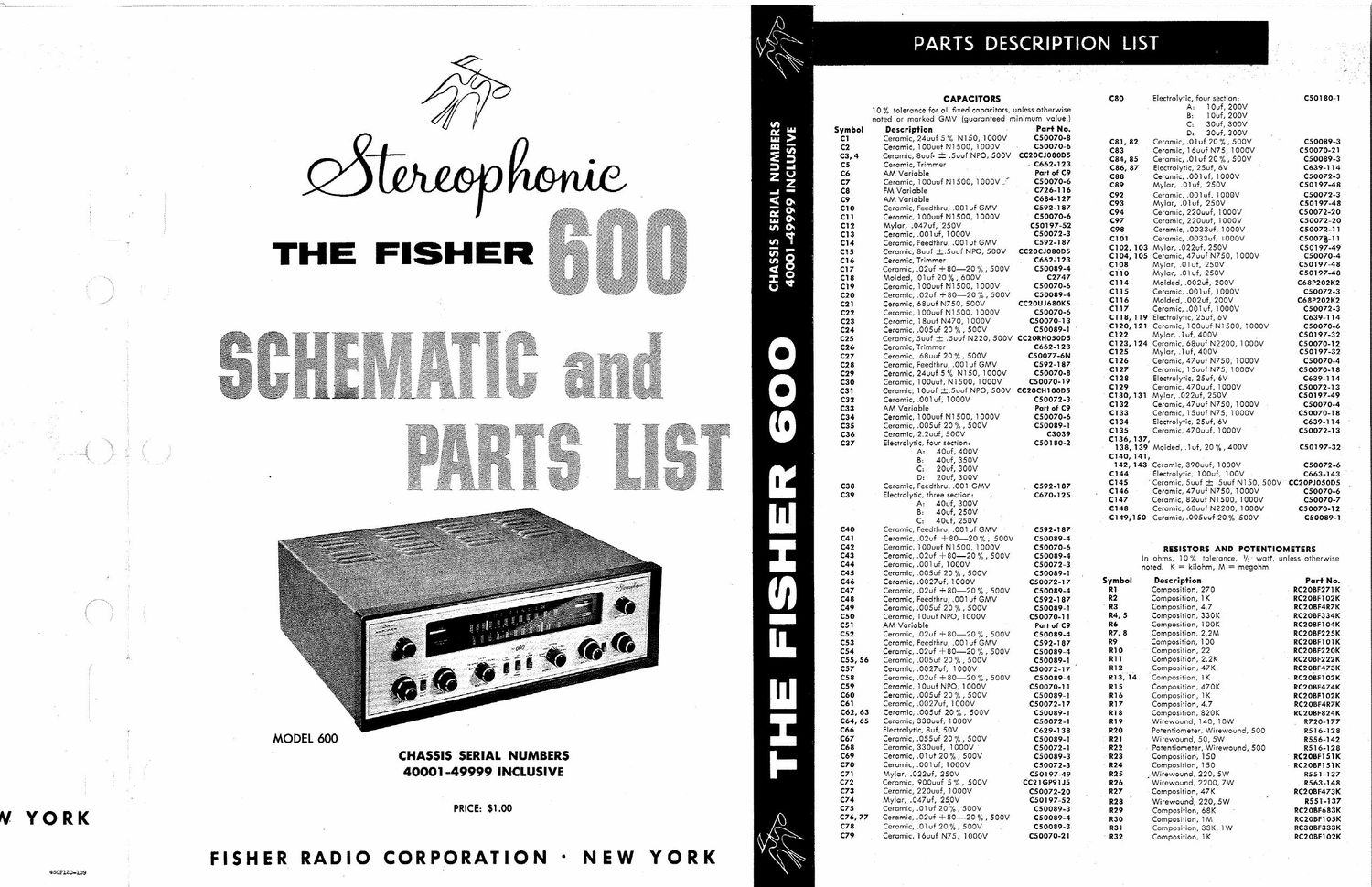 Fisher 600 Schematic