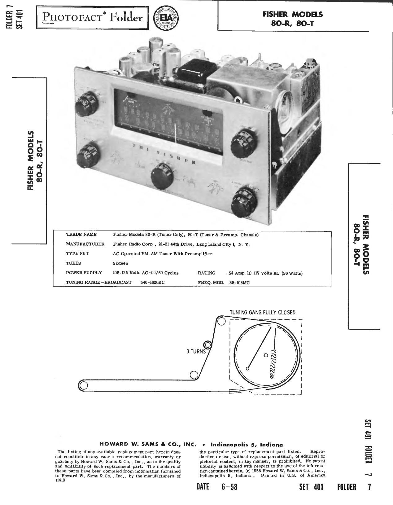 Fisher 80 R Service Manual