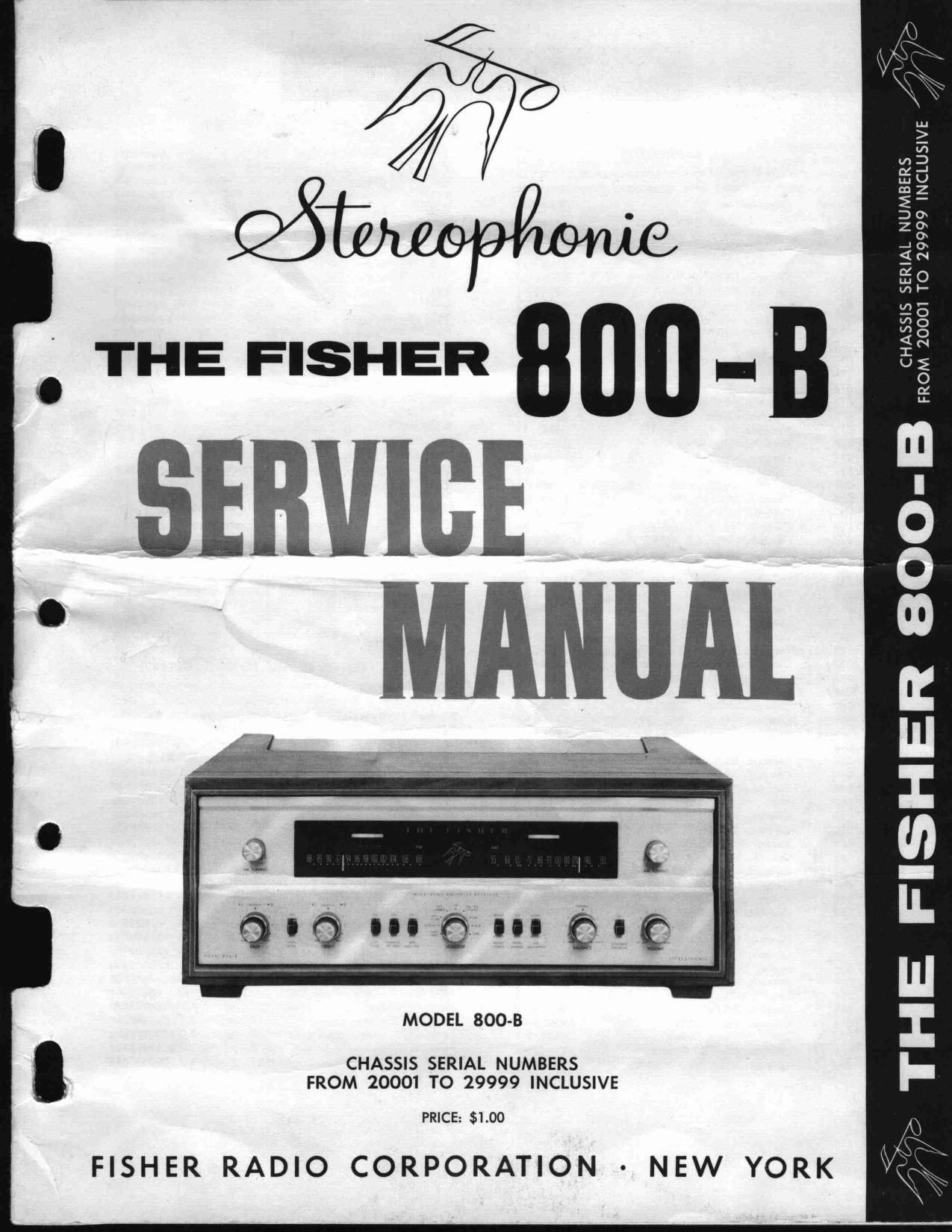 Fisher 800 B Service Manual 20001 29999