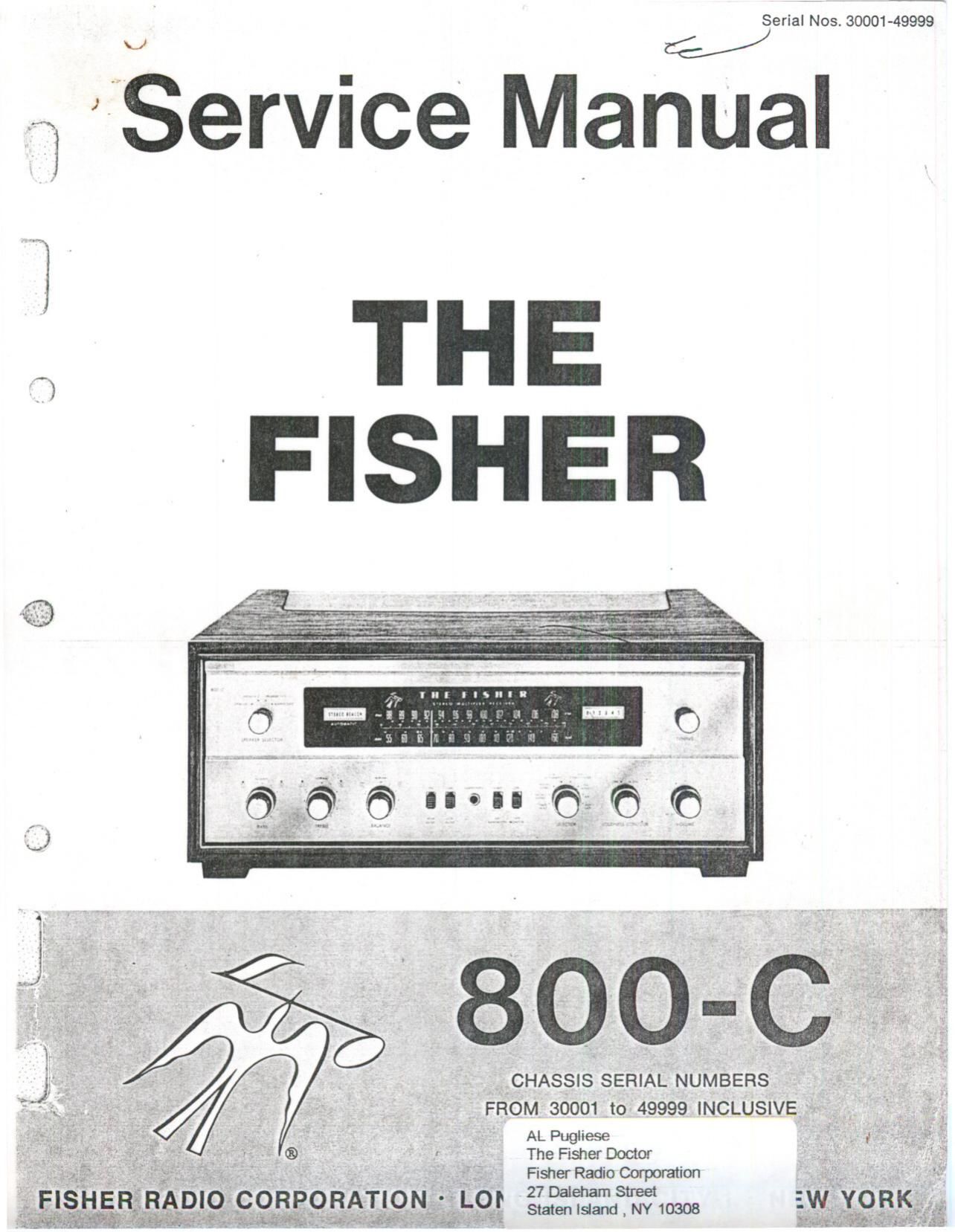 Fisher 800 C Service Manual 30001 49999