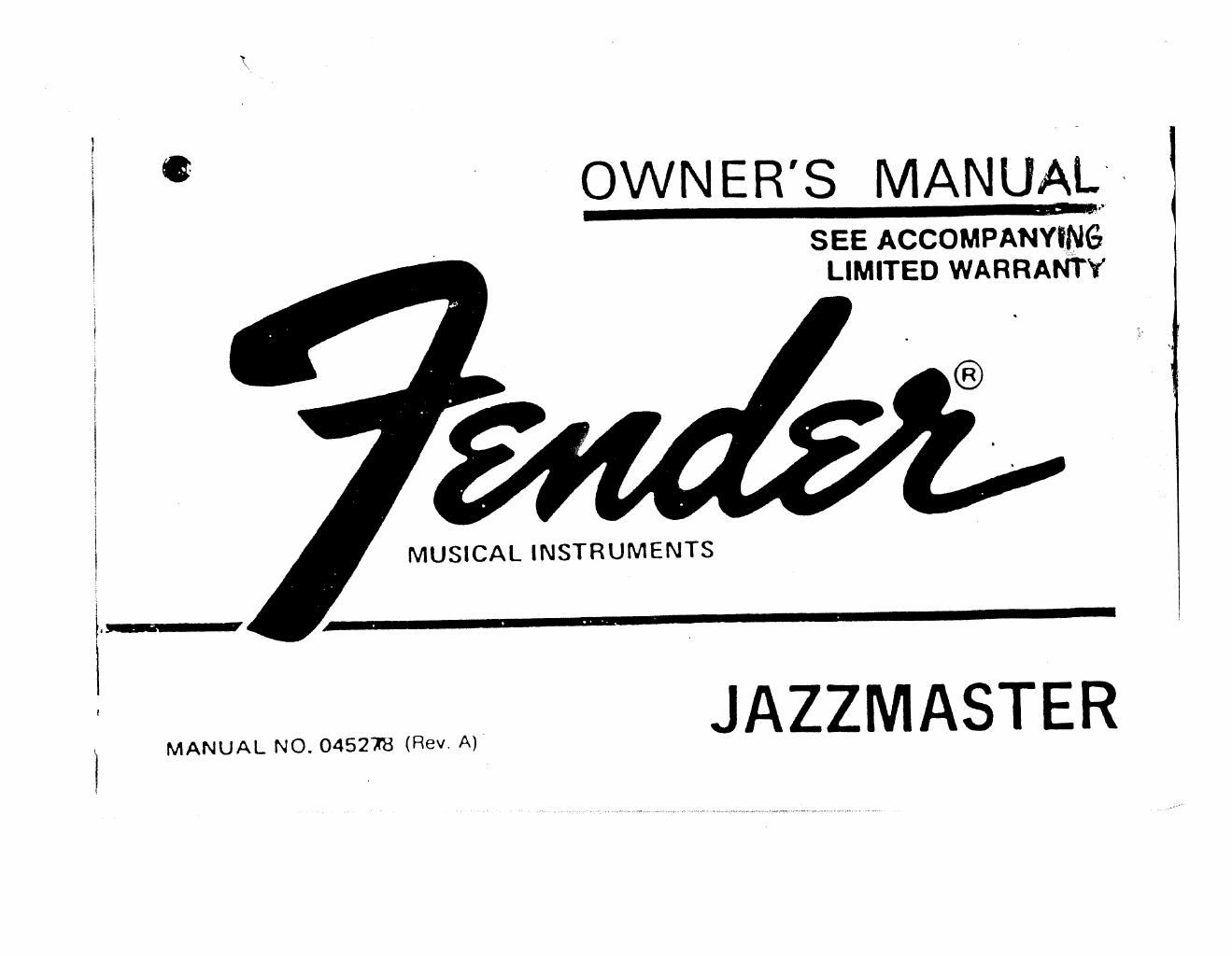 fender jazzmaster 1974 manual