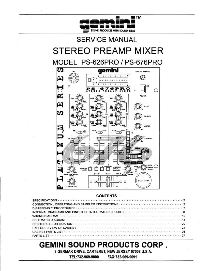 gemini sound ps 676 pro service manual