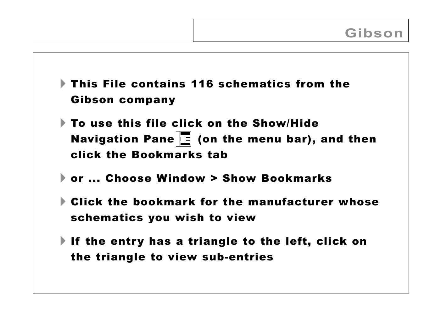 gibson collection schematics