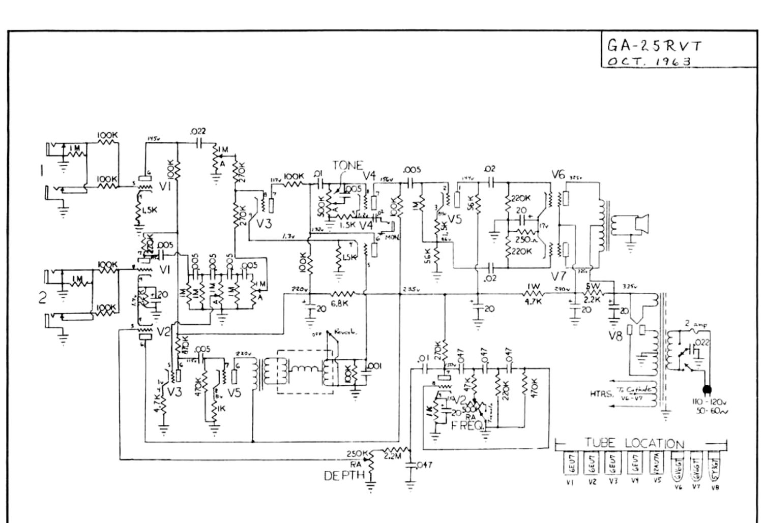 gibson ga 25rvt hawk schematic