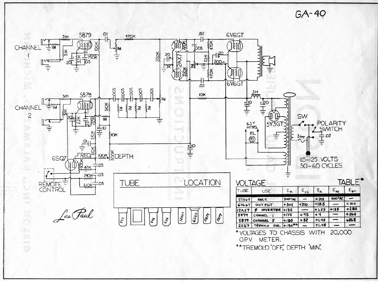 gibson ga 40 les paul schematic