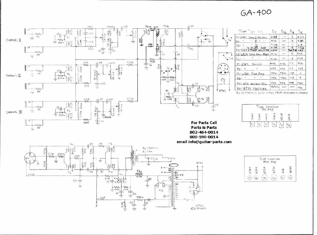 gibson ga 400 super 400 schematic