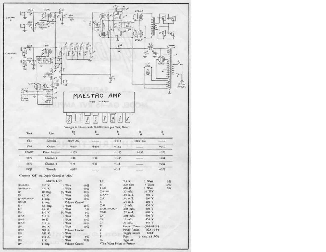 gibson ga 45 maestro schematic