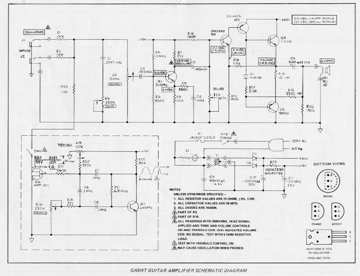 gibson ga 5wt schematic