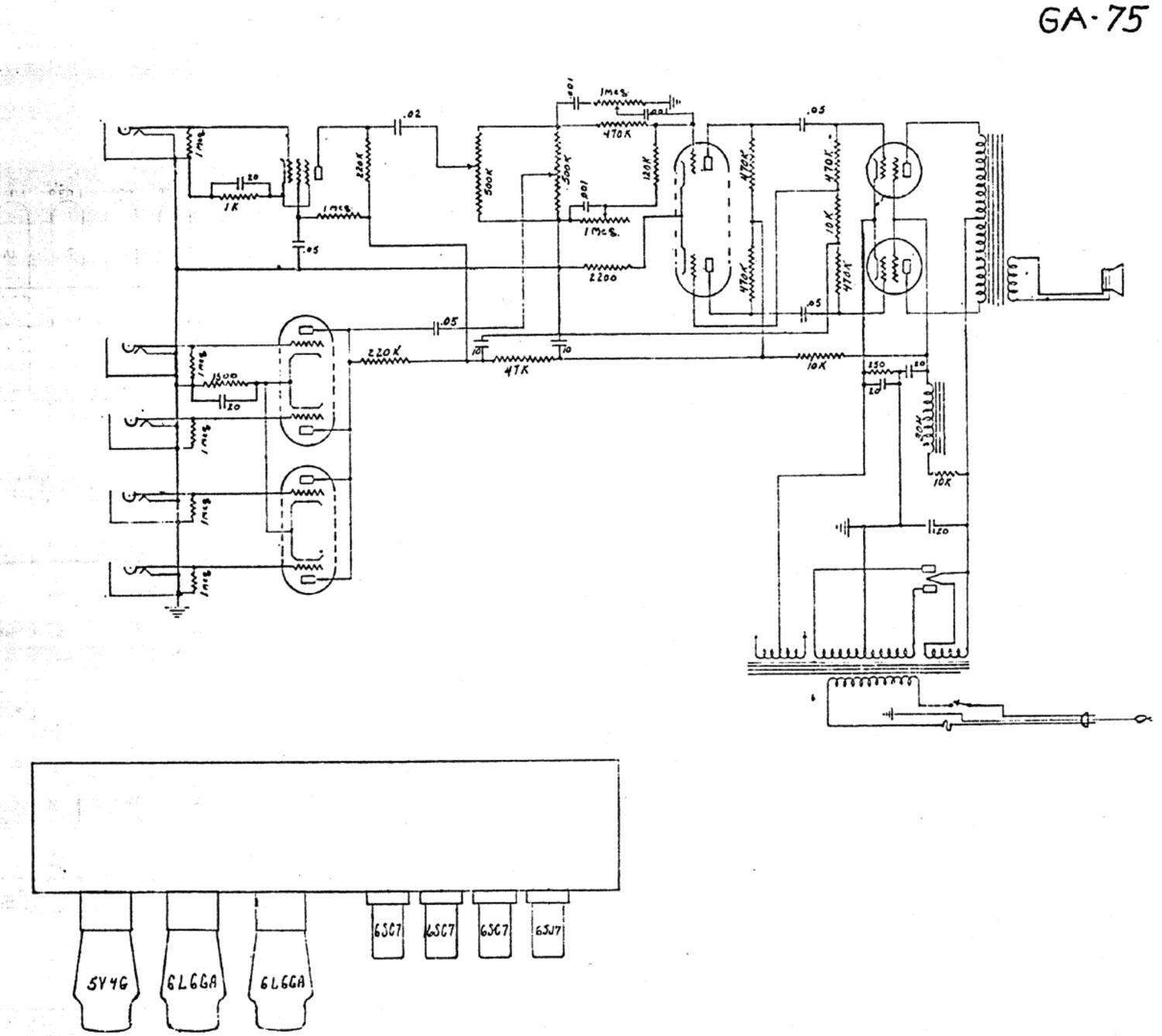 gibson ga 75 recording 6sj7 schematic