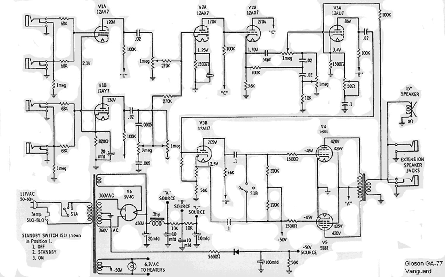 gibson ga 77 vanguard schematic