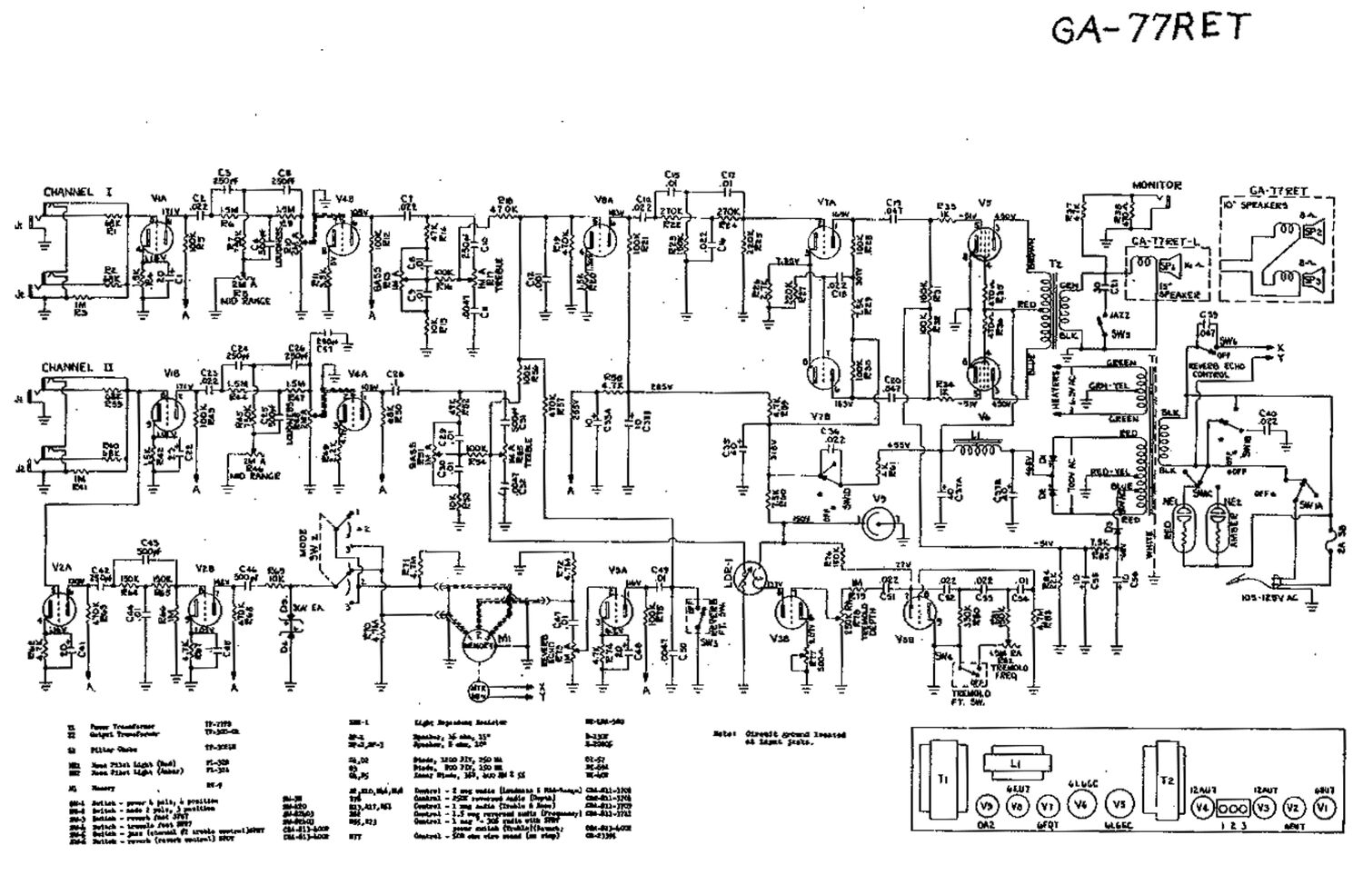 gibson ga 77ret vanguard schematic