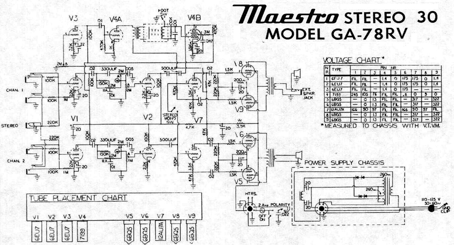 gibson ga 78rv maestro stereo 30 schematic