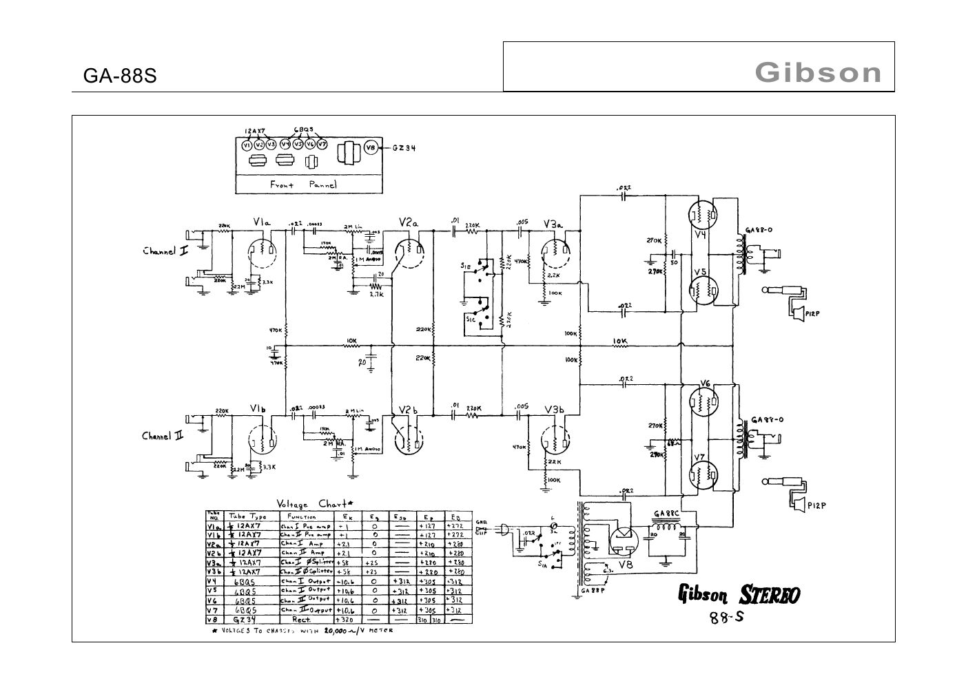 gibson ga 88s stereo amp schematic