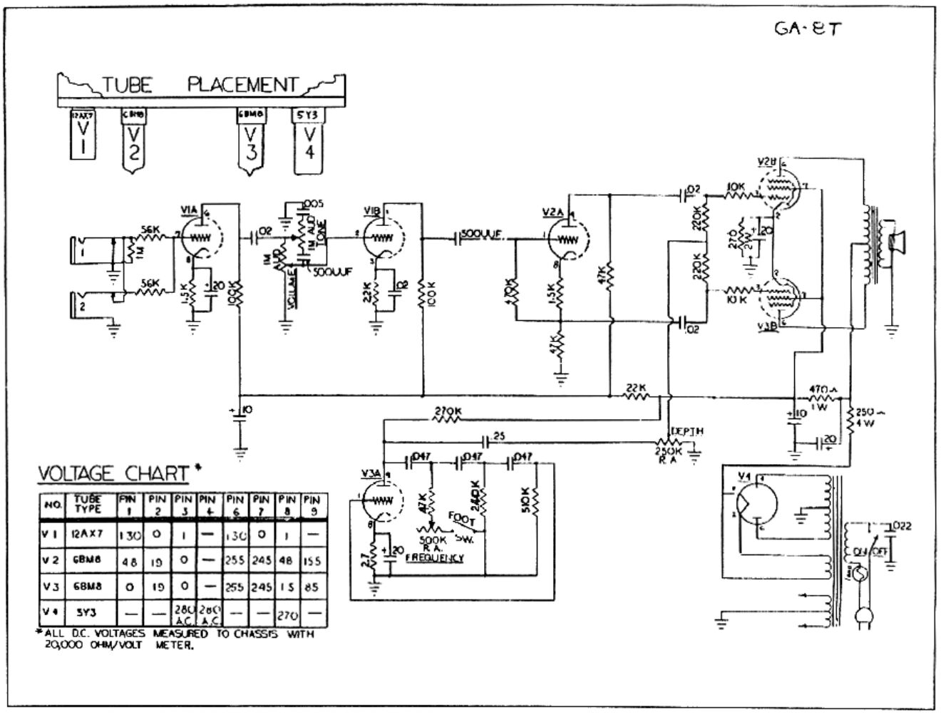 gibson ga 8t discoverer tremelo schematic