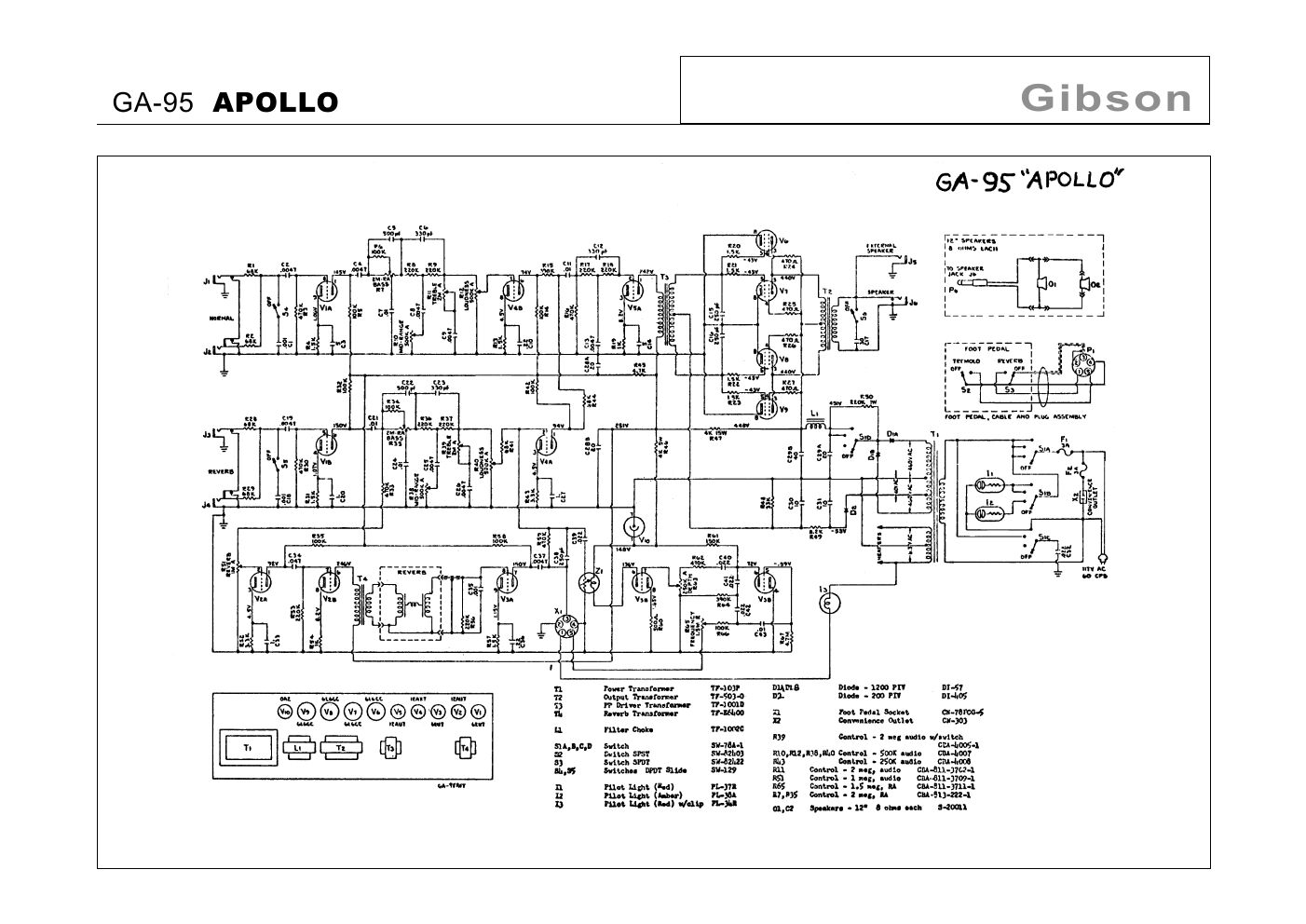 gibson ga 95 apollo schematic