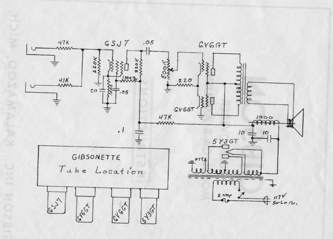 gibson gibsonette 6sj7 schematic