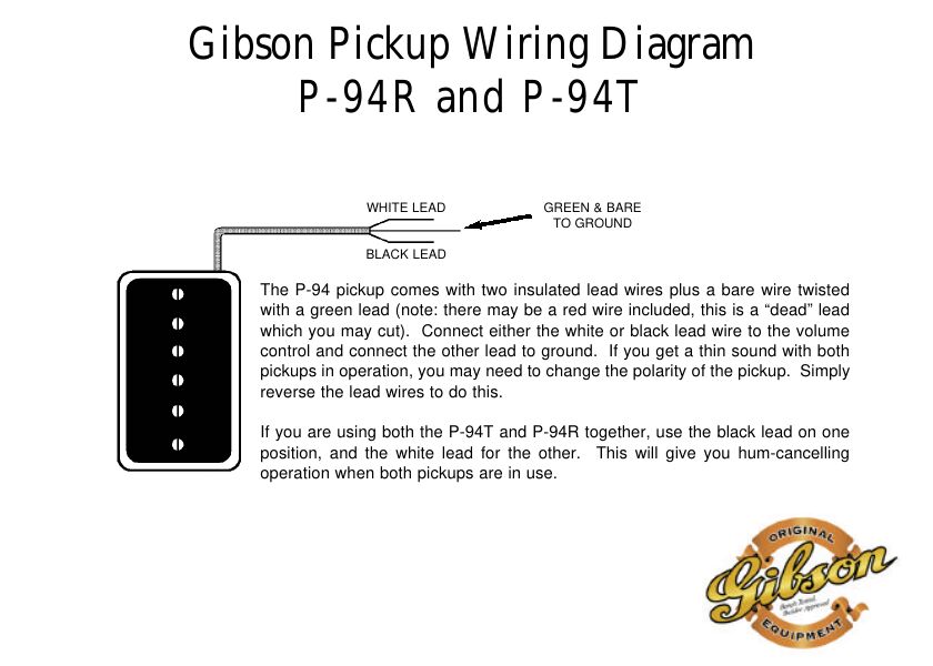 gibson guitar pickup wiring diagrams