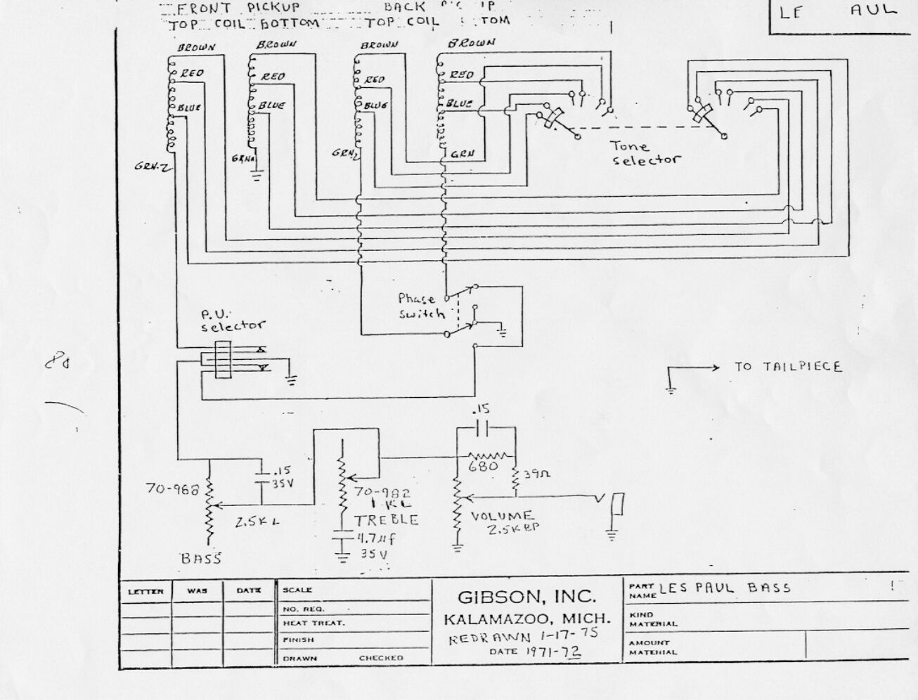 gibson lespaul bass wiring diagram