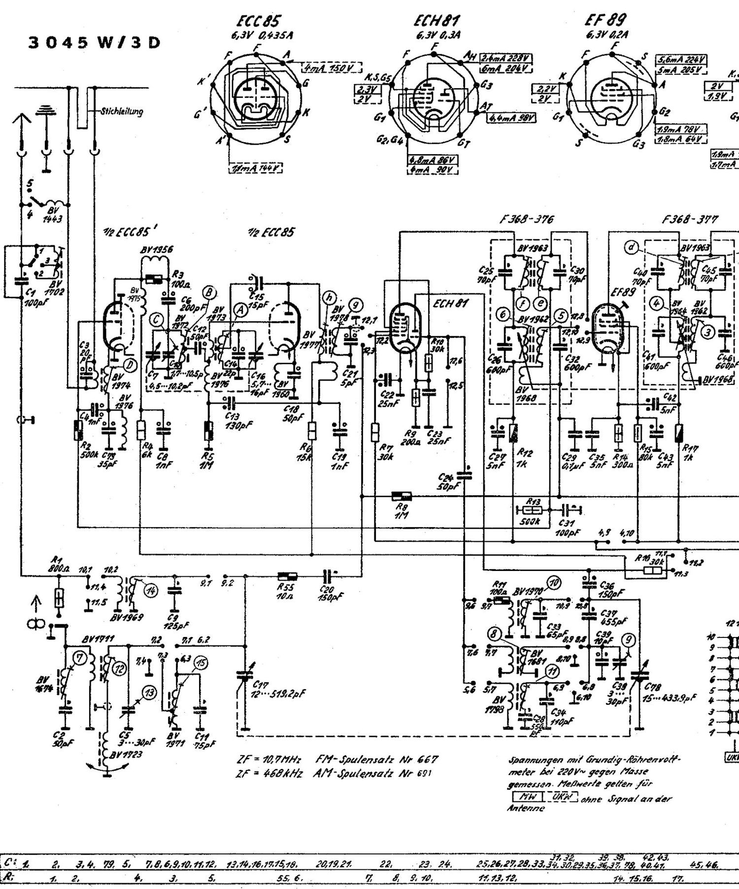 Grundig 3045 W 3 D Schematic