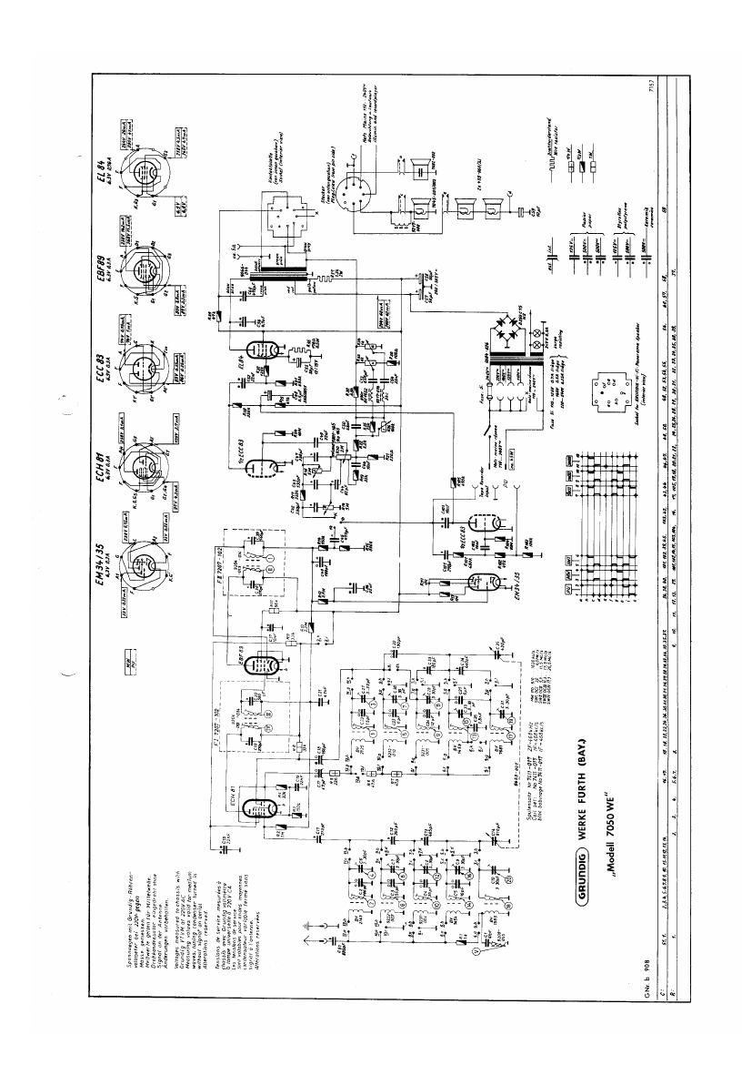 Grundig 7050 WE Schematic