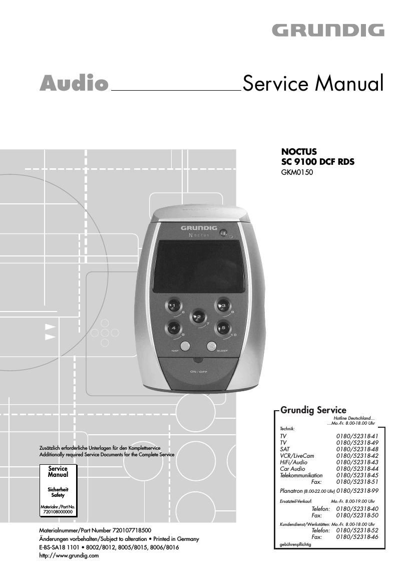 Grundig Noctus SC 9100 Service Manual