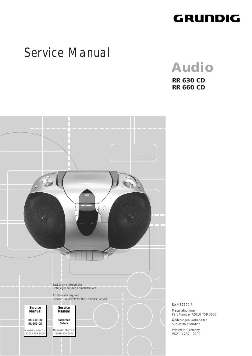 Grundig RR 660 CD Service Manual