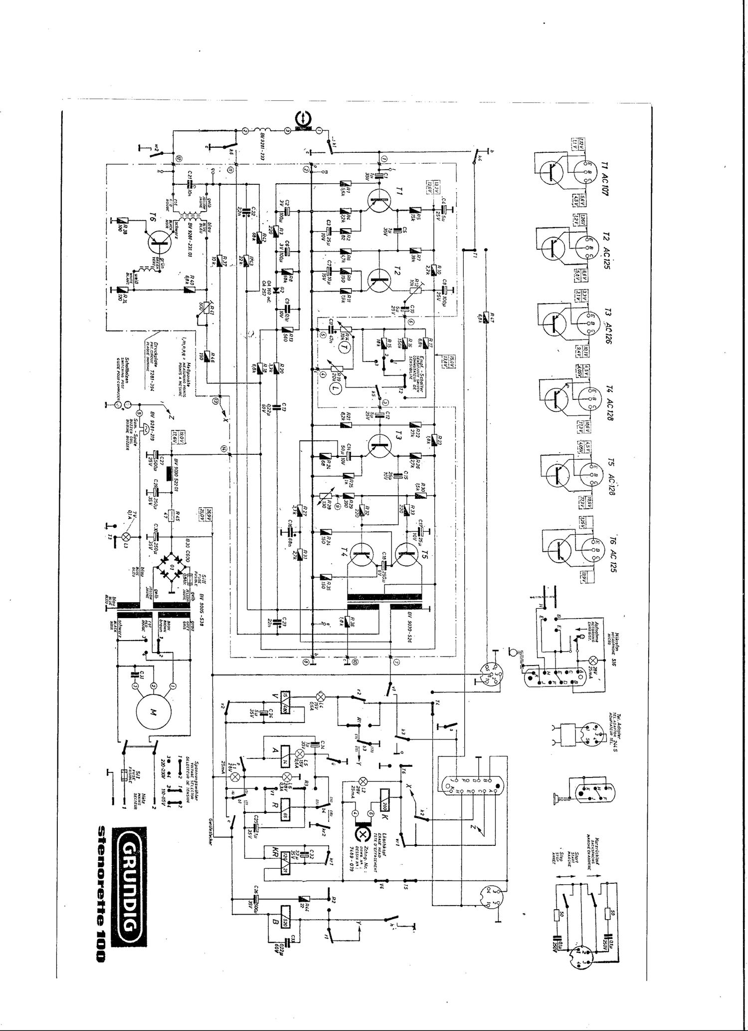 Grundig Stenorette 100 Schematic