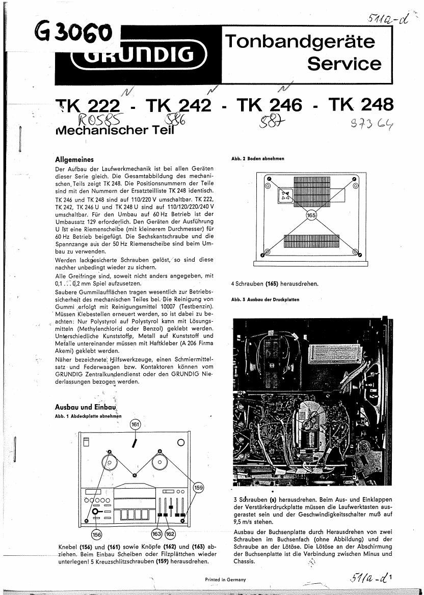 Grundig TK 222 TK 242 Service Manual