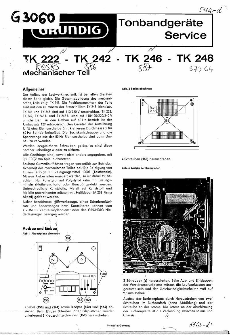 Grundig TK 246 Service Manual