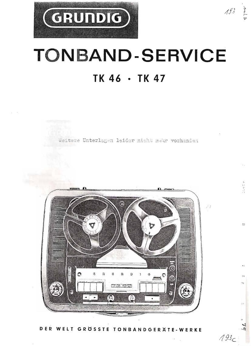 Grundig TK 46 TK 47 Service Manual