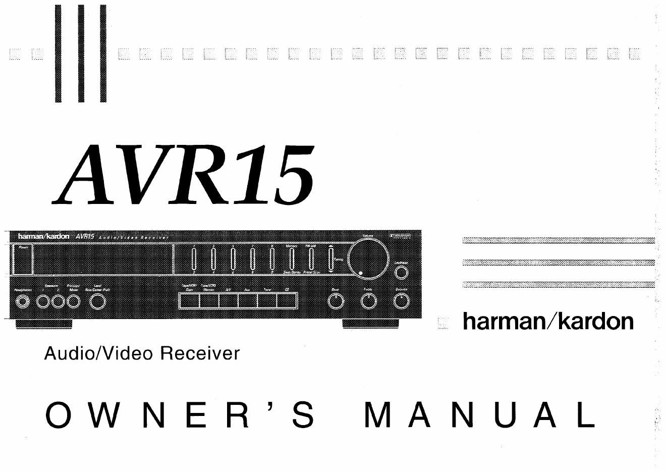 harman kardon avr 15 owners manual