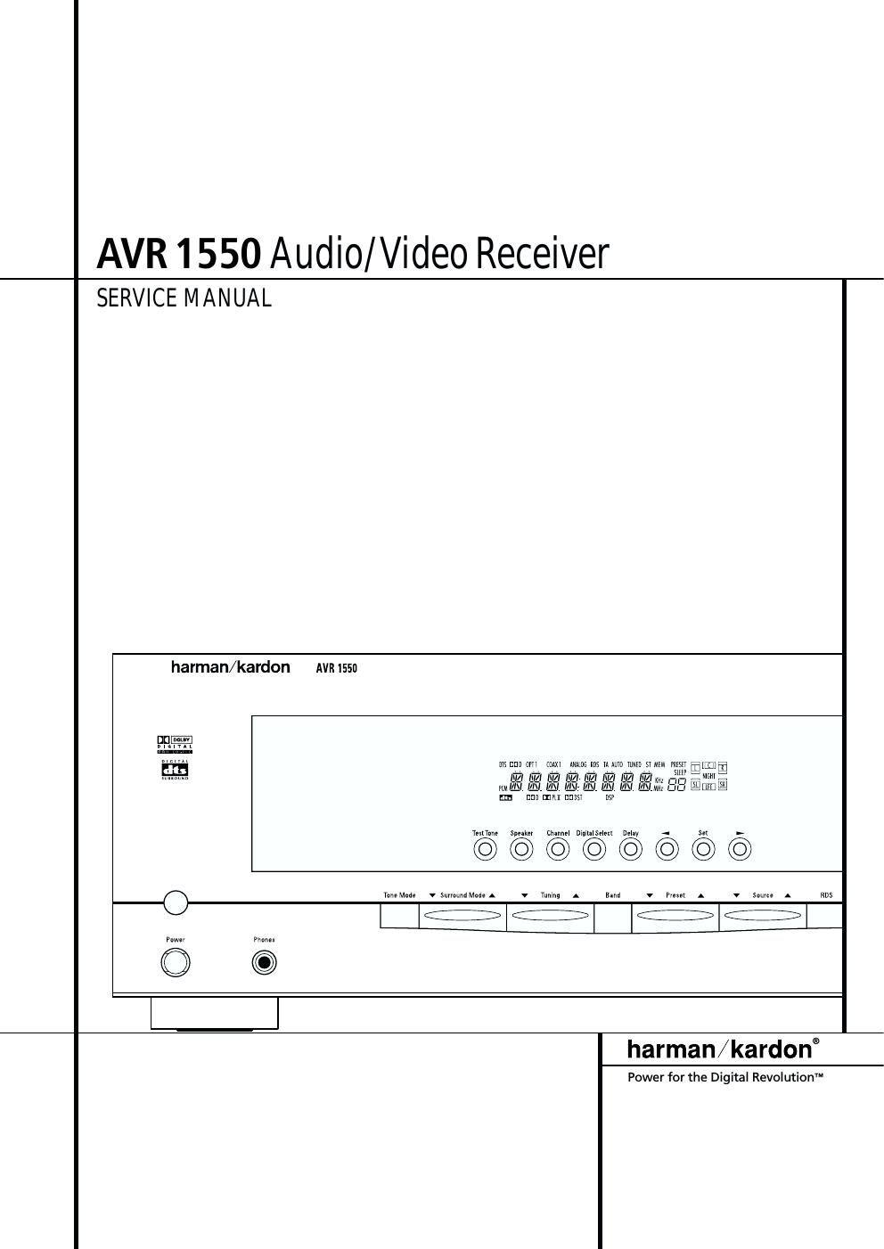 harman kardon avr 1550 service manual