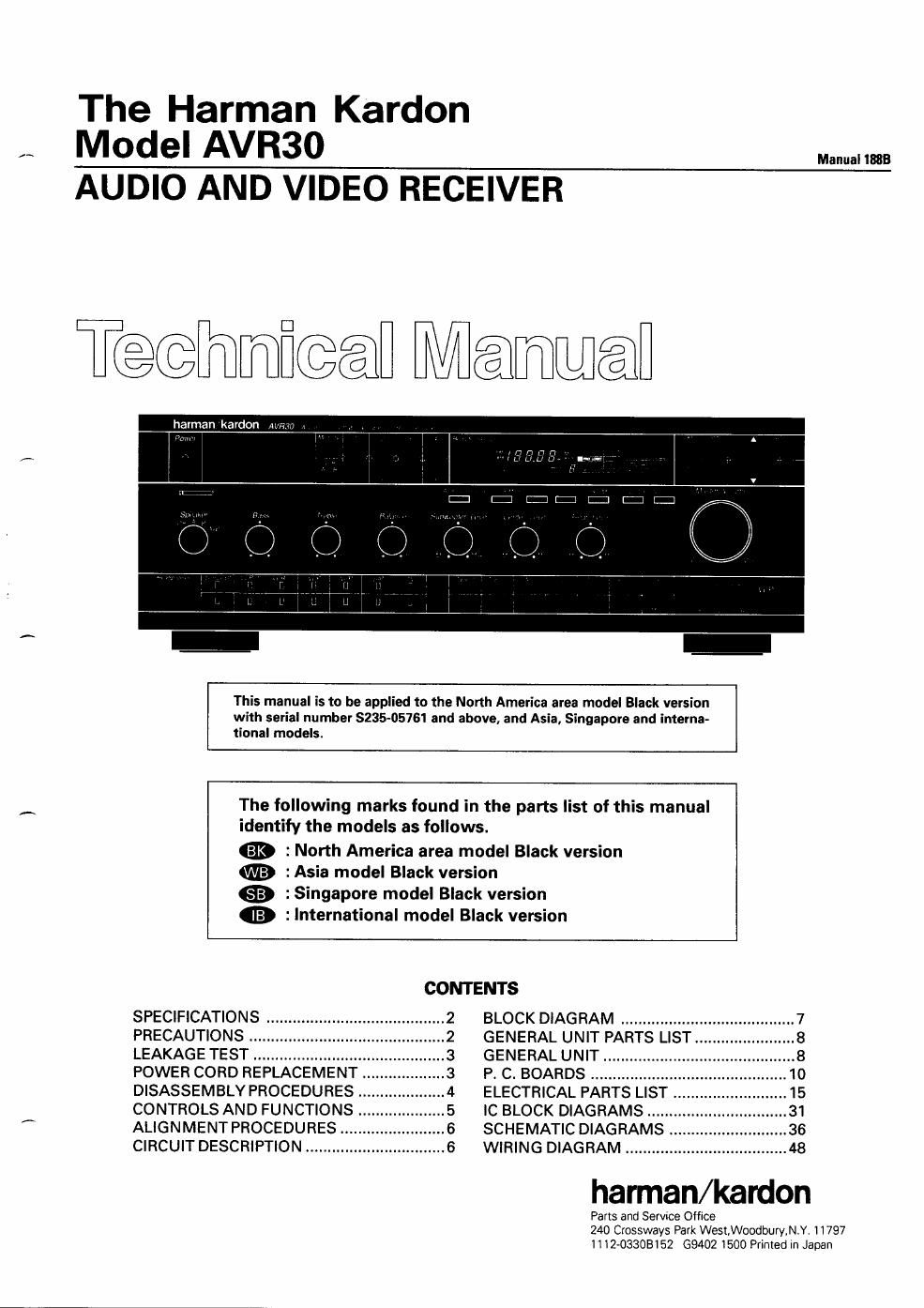 harman kardon avr 30 rec