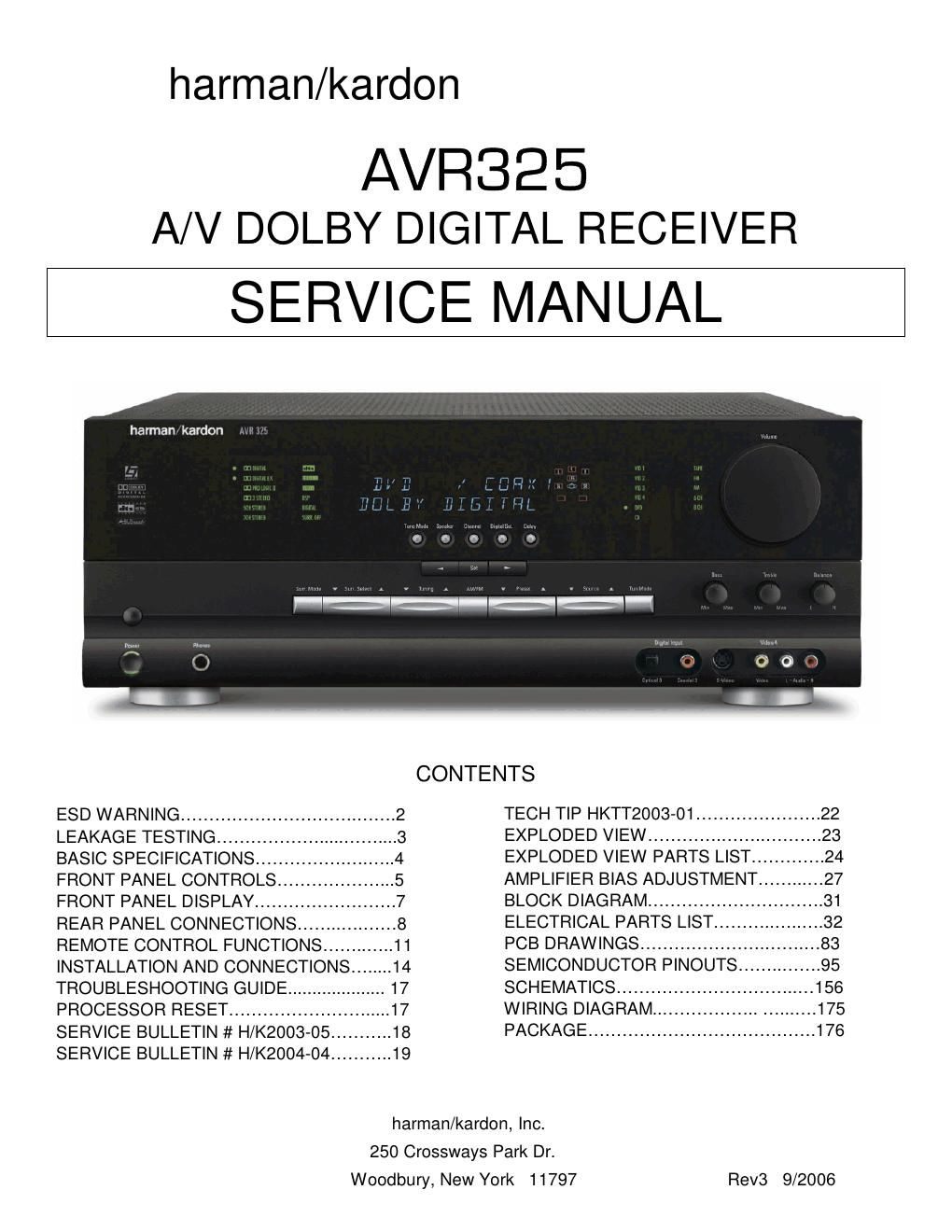 harman kardon avr 325 rec