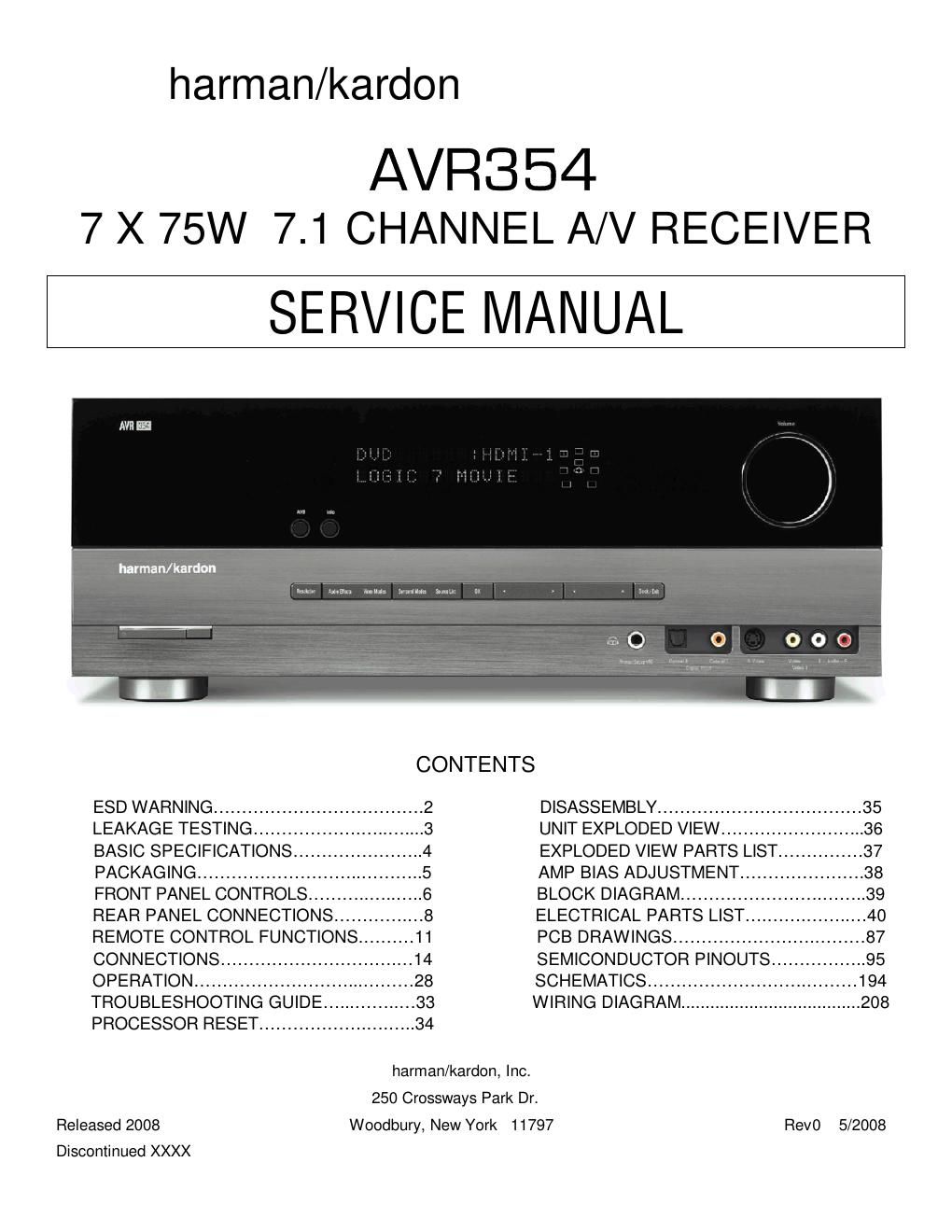 harman kardon avr 354 part 1