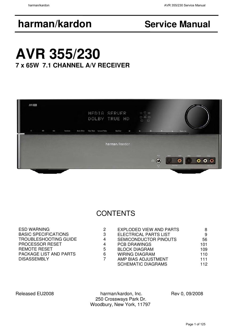 harman kardon avr 355 230